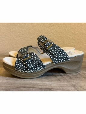 Sanita Daisy Classic Danish Comfort Clogs Dual Leather Strap with Buckles